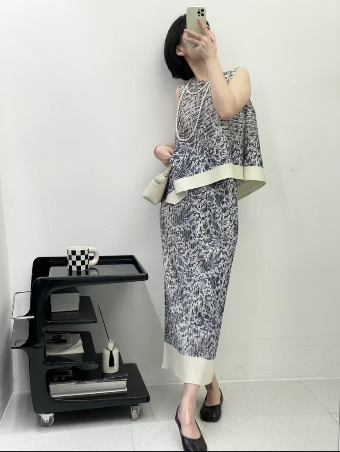 Sleeveless Undershirt - Miyake Pleated Fashion Set Skirt 2025
