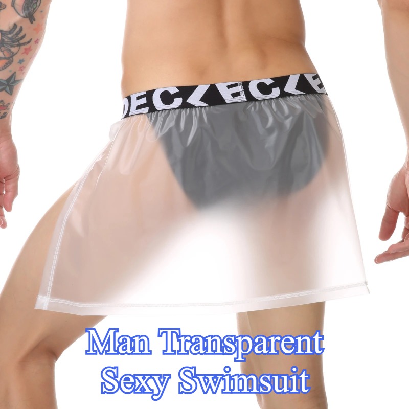 Men Sexy Transparent Swimwear  - Boxer Shorts Modal บทวิจารณ์และราคา